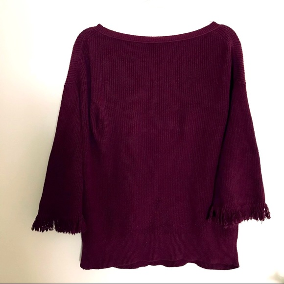 J CREW | Med | Fringe Sleeves! Burgundy - Picture 1 of 11